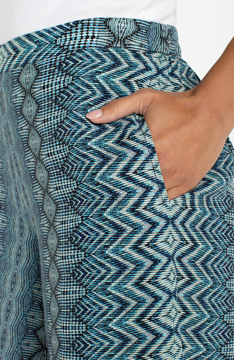 SALE LIVERPOOL PULL-ON PALAZZO PANT - NAVY MULTI