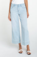 SALE - LIVERPOOL STRIDE CROP WIDE LEG - DENIM
