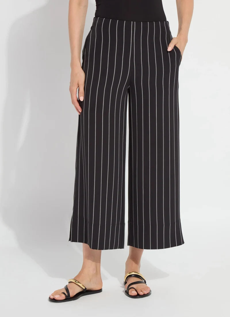 SALE LYSSE AVA CROPPED PALAZZO PANTS - BLACK & WHITE