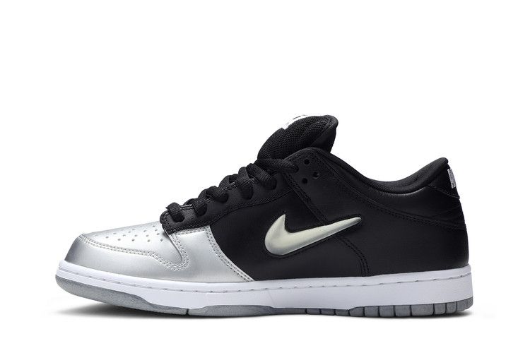 SB Dunk Low Supreme Jewel Swoosh Silver