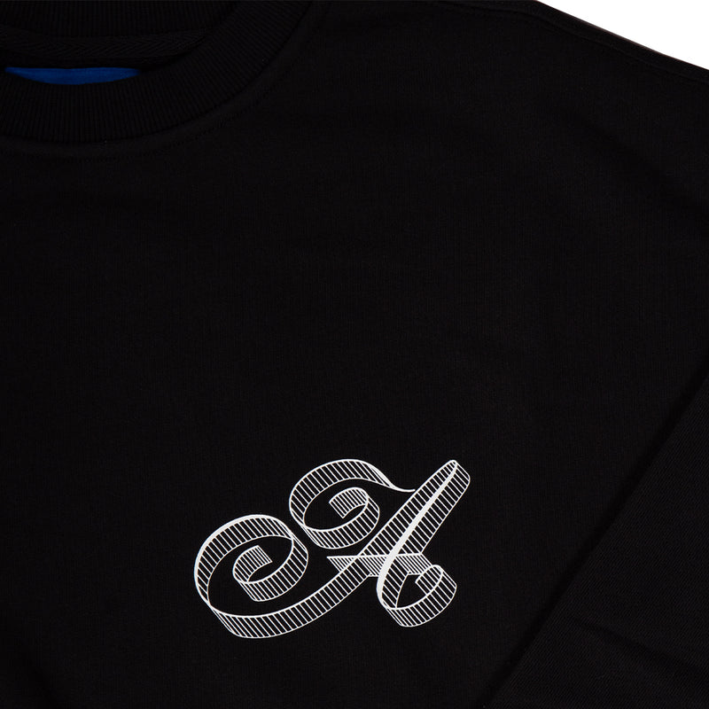 SCRIPT CREW NECK BLACK