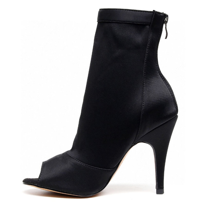 Shabina - Black Lycra - Suede Sole - Dance Floor Only