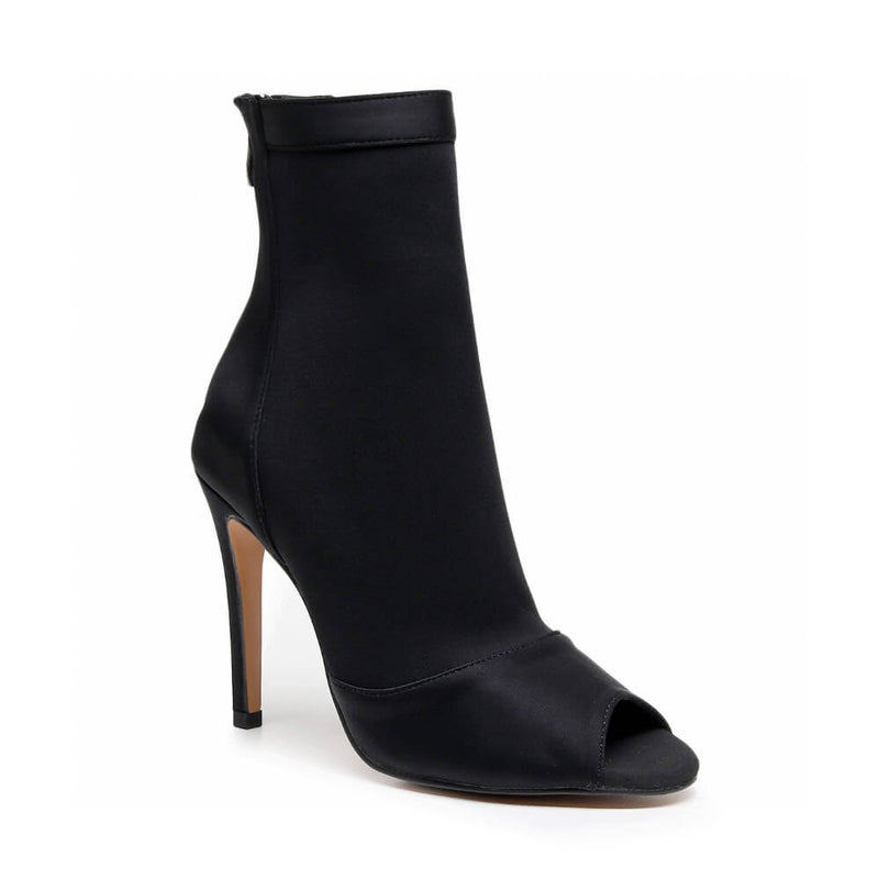 Shabina - Black Lycra - Suede Sole - Dance Floor Only