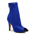 Shabina - Blue Lycra - Suede Sole - Dance Floor Only