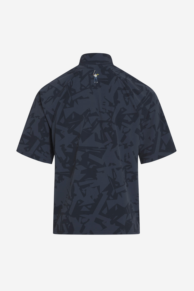 Shatter Print 1/2 Zip Wind Shirt