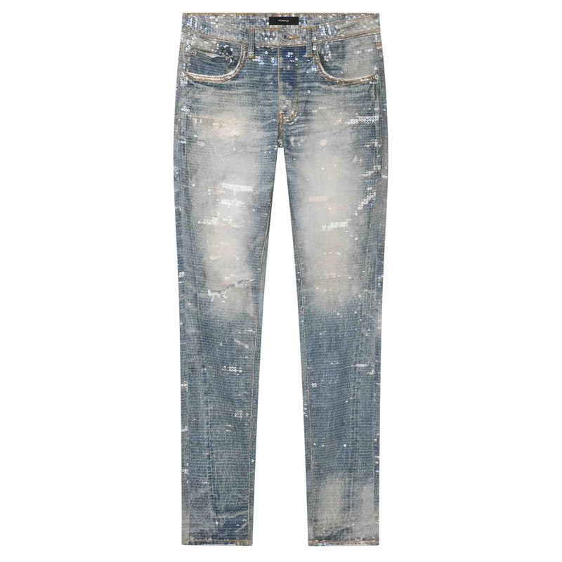 SKINNY SEQUIN LIGHT INDIGO