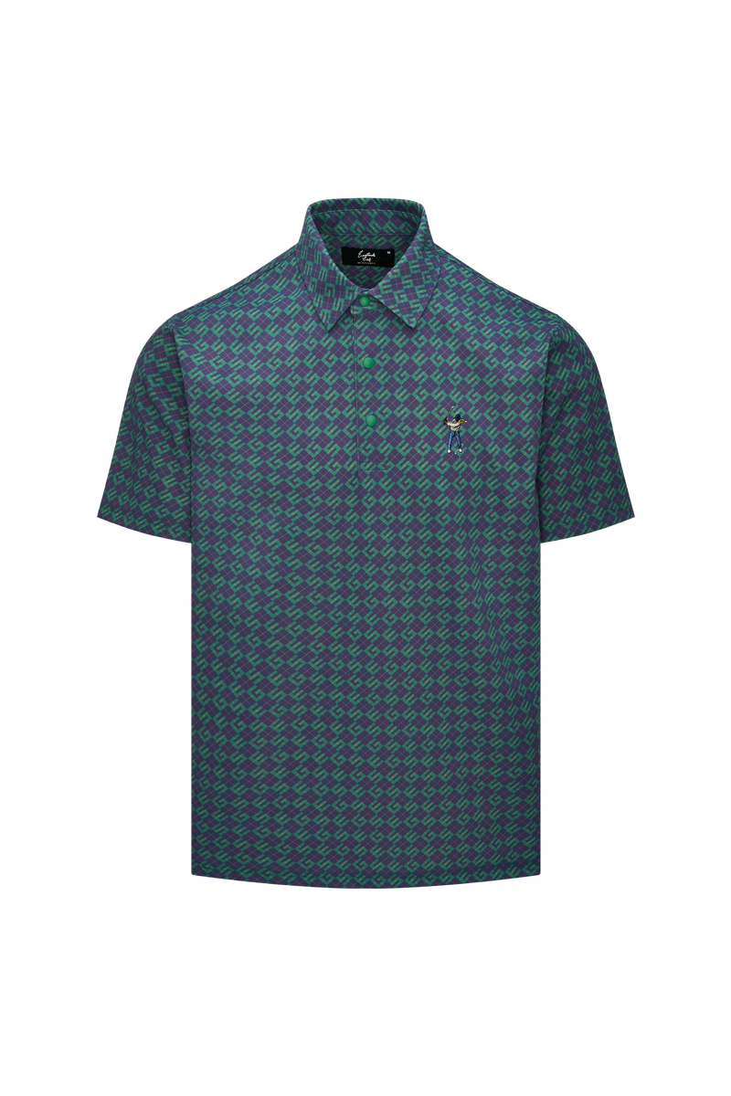 Snap Placket Polo v2 - Argyle Print