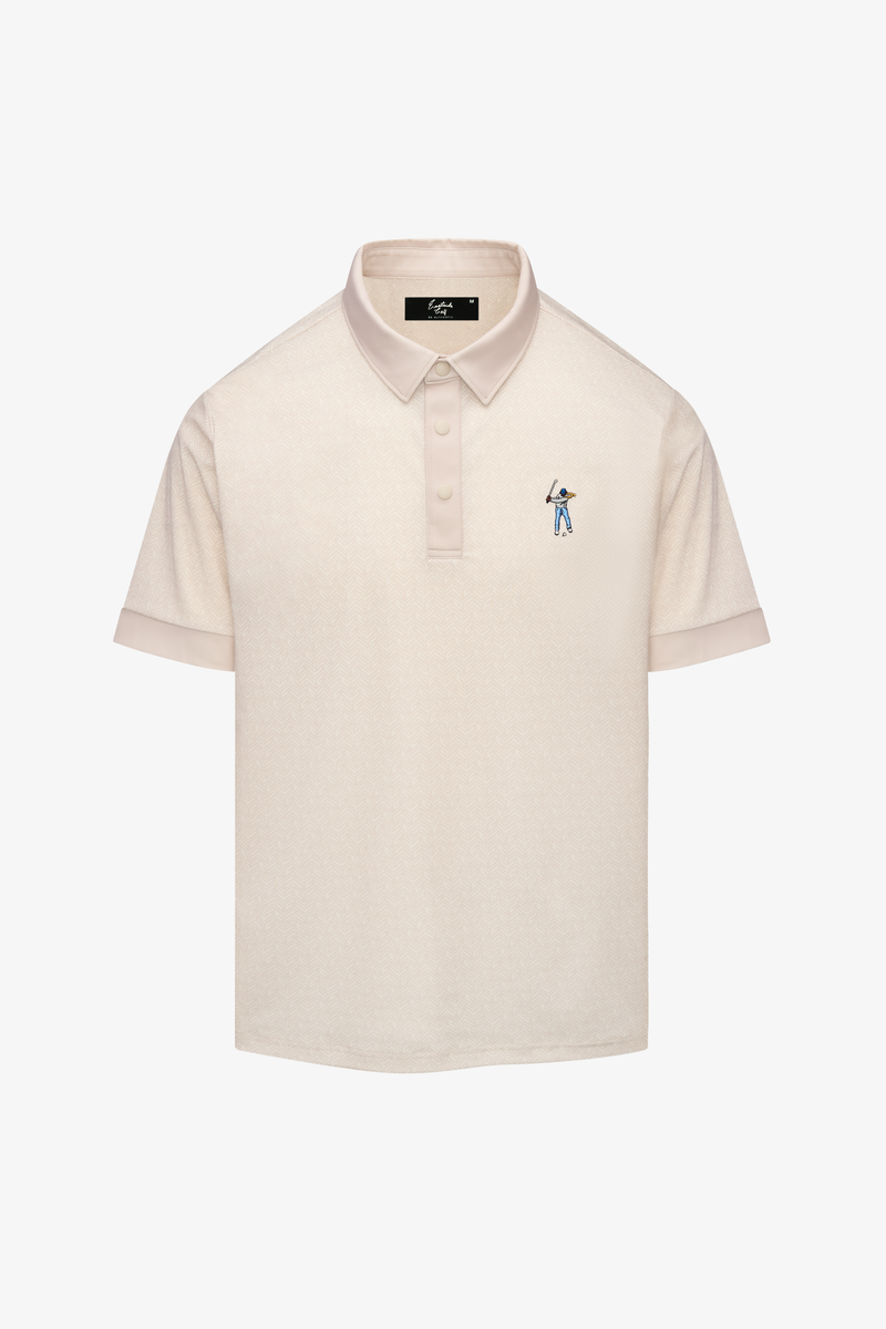 Snap Placket Polo v2 - Tweed Print