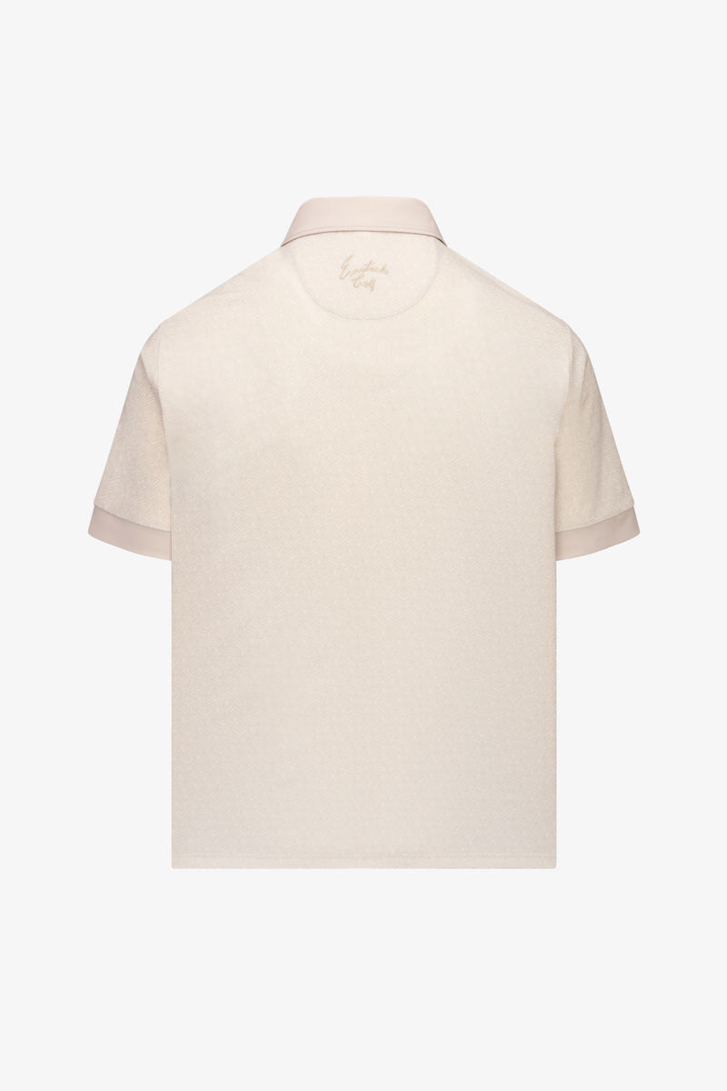 Snap Placket Polo v2 - Tweed Print