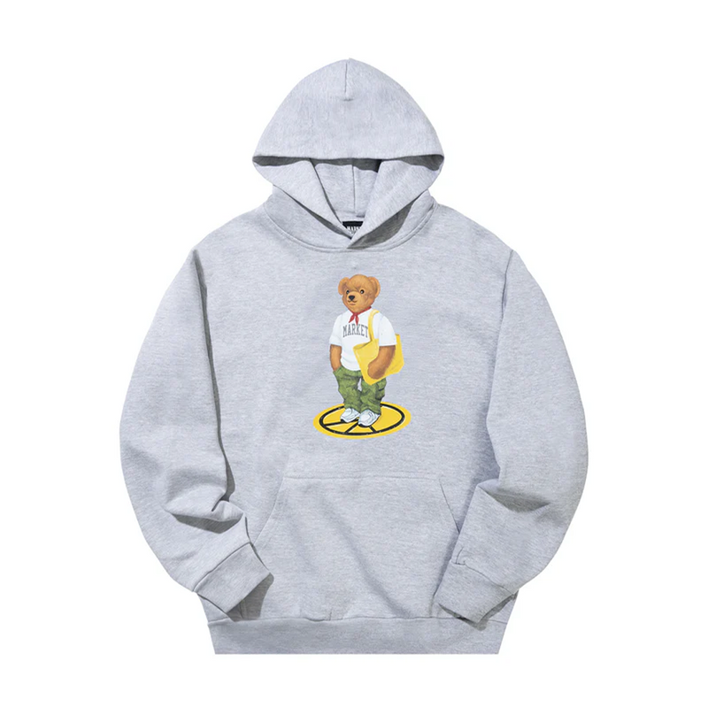 STAND FOR PEACE BEAR HOODIE ASH GREY