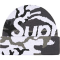 SUPREME BIG LOGO BEANIE SNOW CAMO