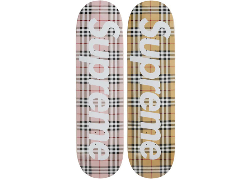 Supreme Burberry Skateboard Deck Set Multi