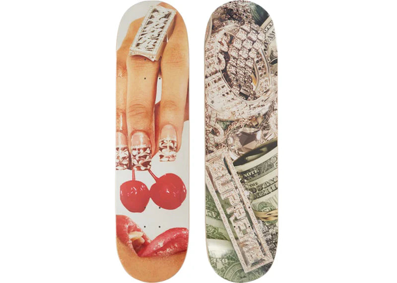 Supreme Cherries & Bling Skateboard Deck Red/Green Set