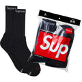 SUPREME®/HANES® CREW SOCKS (4 Pack) "BLACK”