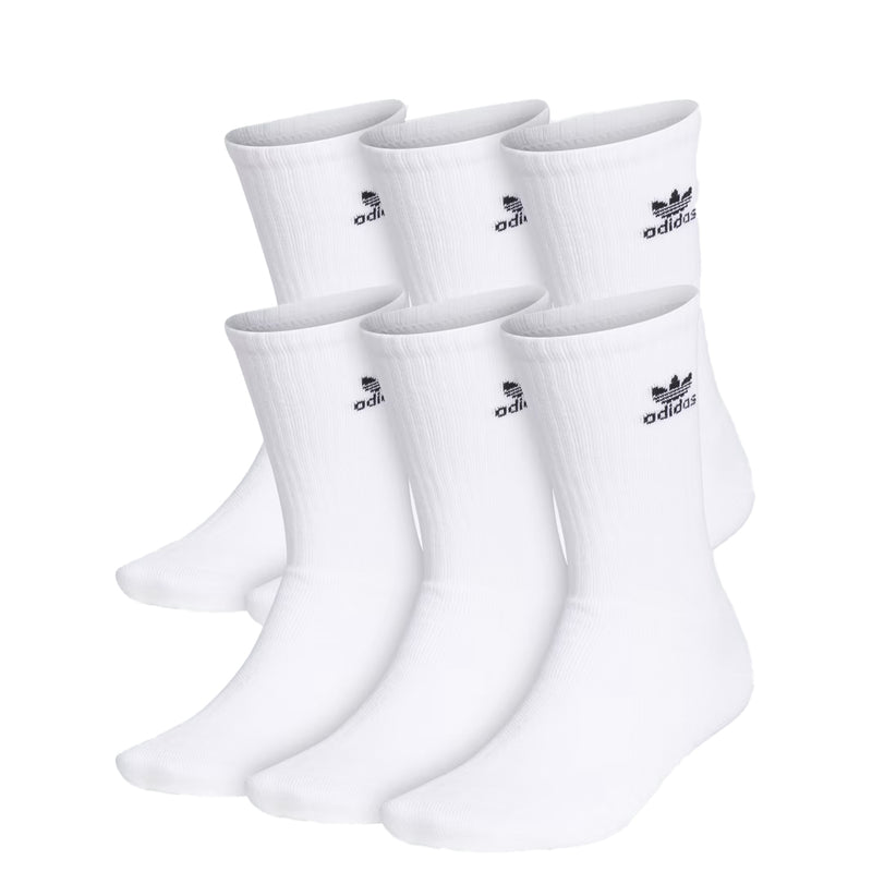 TREFOIL CREW SOCKS (6 PAIRS) WHITE