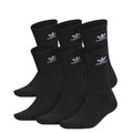TREFOIL CREW SOCKS BLACK (6 PAIRS)