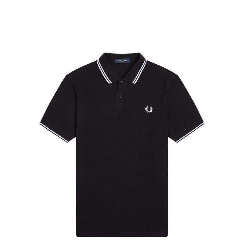 TWIN TIPPED FRED PERRY PIQUÉ SHIRT BLACK