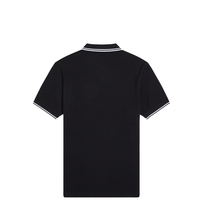 TWIN TIPPED FRED PERRY PIQUÉ SHIRT BLACK