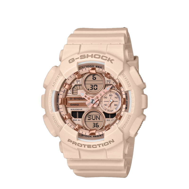 WOMEN'S ANALOG-DIGITAL PINK & GOLD GMA-S140PG-4A