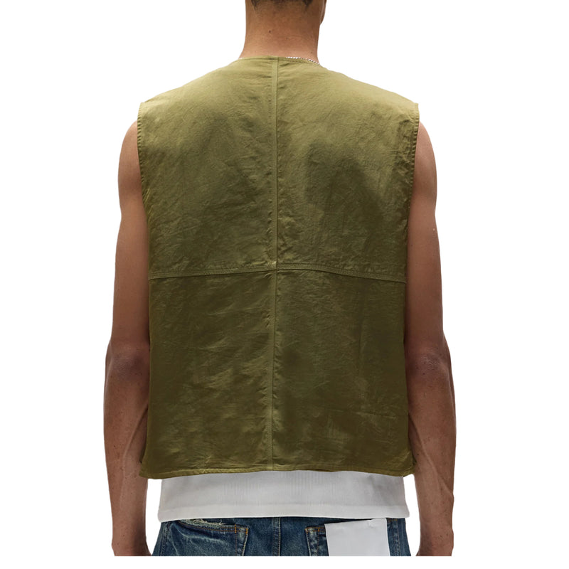 WOVEN FULL ZIP UTILITY VEST MILITARY WORDMARK